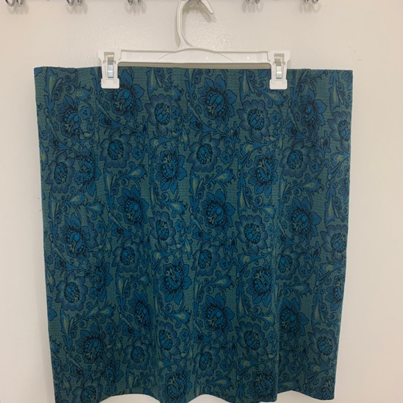 J Jill Blue Green Floral Midi Skirt - Picture 5 of 5